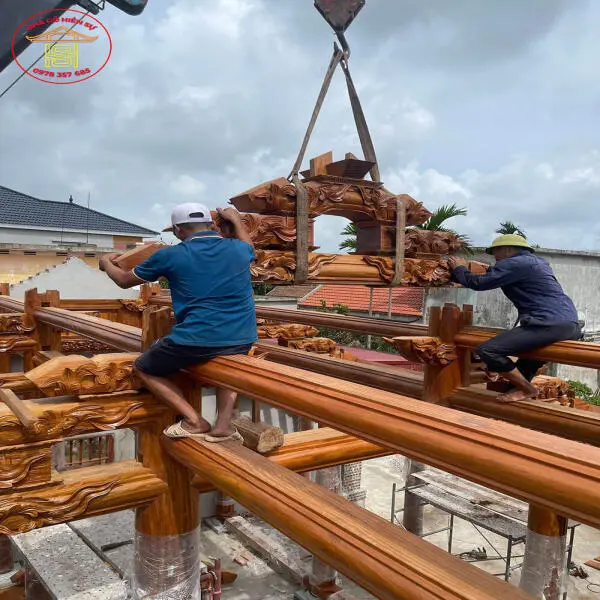Công trình nhà gỗ 4 vì 3 gian, 18 cột tại Trà Lũ, Xuân Trường, Nam Định