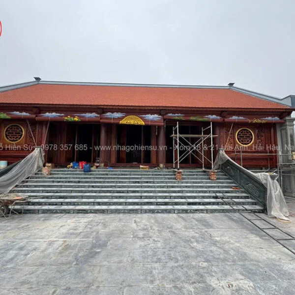 Dự án nhà gỗ 5 gian hai buồng lồi – Gỗ Lim xanh Nam Phi tại Tiên Lãng, Hải Phòng