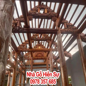 Kiến thức nhà gỗ Quá trình lắp dựng nhà gỗ 6 vì 5 gian gỗ Lim xanh Nam Phi tại Kon Tum